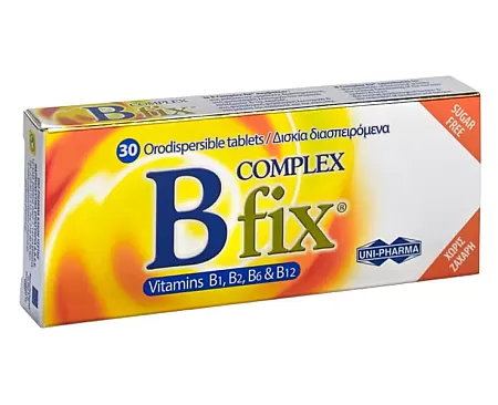 Uni-Pharma B Complex Fix 30 Διασπειρόμενα Δισκία