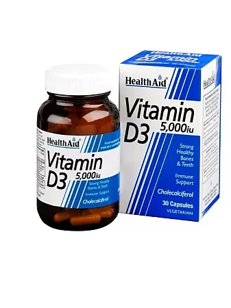 Health Aid VITAMIN D3 5000i.u. Χοληκαλσιφερόλη 30 κάψουλες