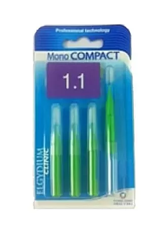 Elgydium Mono Compact Green (1.1) 4τμχ Μεσοδόντια Βουρτσάκια