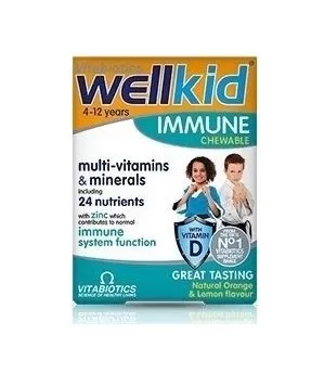 Vitabiotics Wellkid Immune 30μασώμενες ταμπλέτες Orange-Lemon