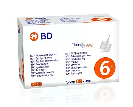 BD Βελόνες για πένες Ινσουλίνης 31G X 6mm