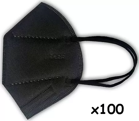 100 τεμάχια Μάσκα υψηλής προστασίας KN95/FFP2 ΜΑΥΡΗ