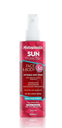 Histoplastin Sun Protection Face & Body Invisible Mist Spray SPF50 200ml
