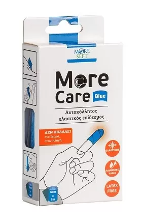 More Care αυτοκόλλητος αδιάβροχος επίδεσμος Μπλε 6cm X 1m