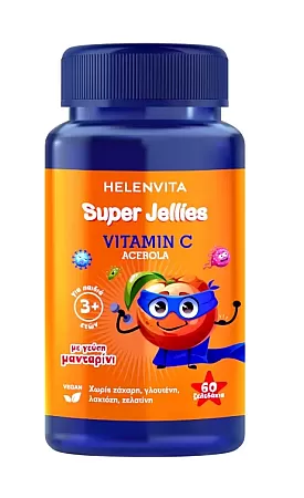 Helenvita Super Jellies Vitamin C Acerola Μανταρίνι 60 ζελεδάκια